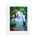Plakat w ramie 50x70 - Abstrakcyjna nowoczesność - wodospad, woda - rama biała