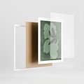 Plakat w ramie 30x40 - Kształty Zieleni - abstrakcyjny kształt, zielony plakat - rama biała