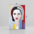 Obraz na płótnie 50x70 - Kolorowe Granice Form - abstrakcyjny obraz olejny, portret twarzy kobiety
