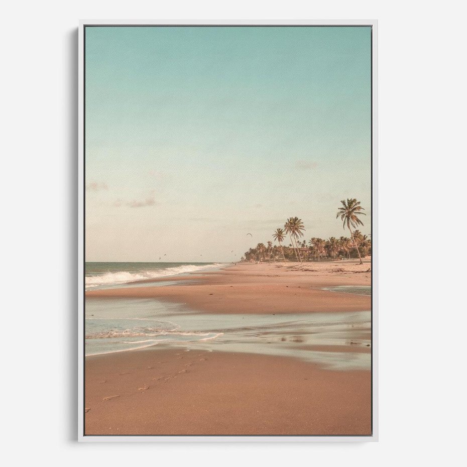 Obraz w ramie 70x100 - Ukojenie na Plaży - fotografia, rajska plaża - rama biała