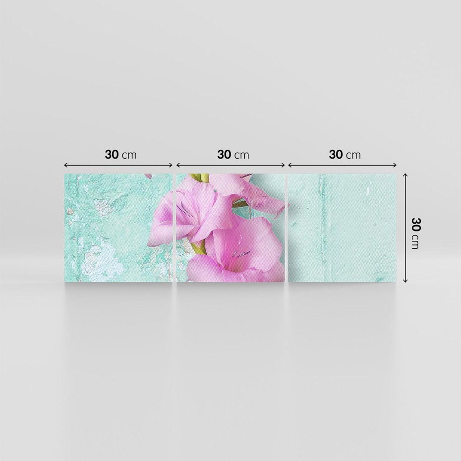 Obraz na płótnie 90x30 - Piękno w delikatności - kwiaty, różowe