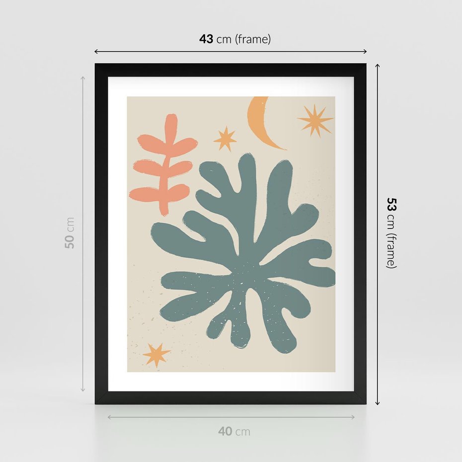 Plakat w ramie 40x50 - Rozbłysk Emanacji - boho formy, kształty - rama czarna