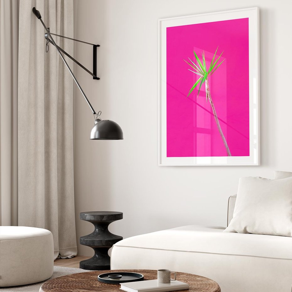 Plakat bez ramy 21x30 - Retro Stylizacja - palma, liście