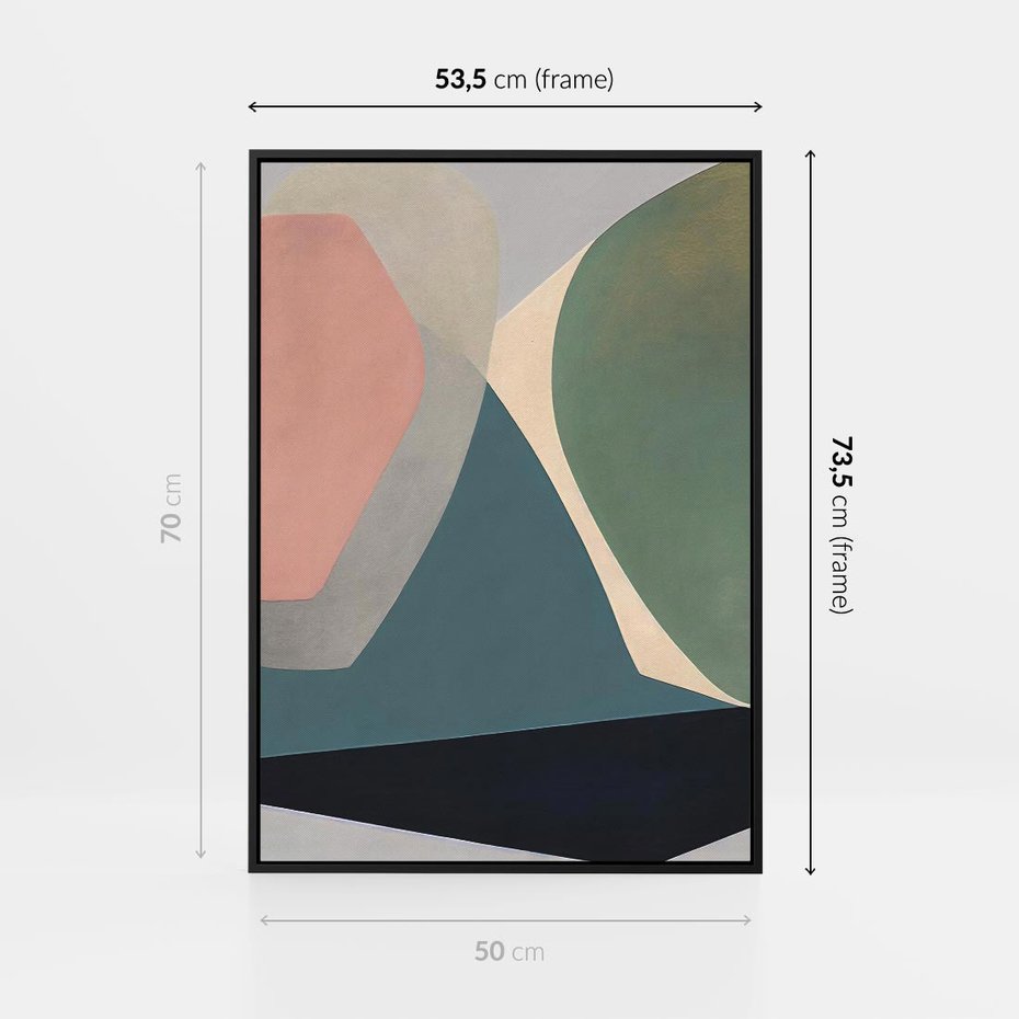 Obraz w ramie 50x70 - Szare Tło Plam - abstrakcyjne plamy, kształty - rama czarna