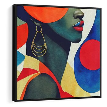 Obraz w ramie 50x50 - Kolory Kobiety - mural, abstrakcja - rama czarna