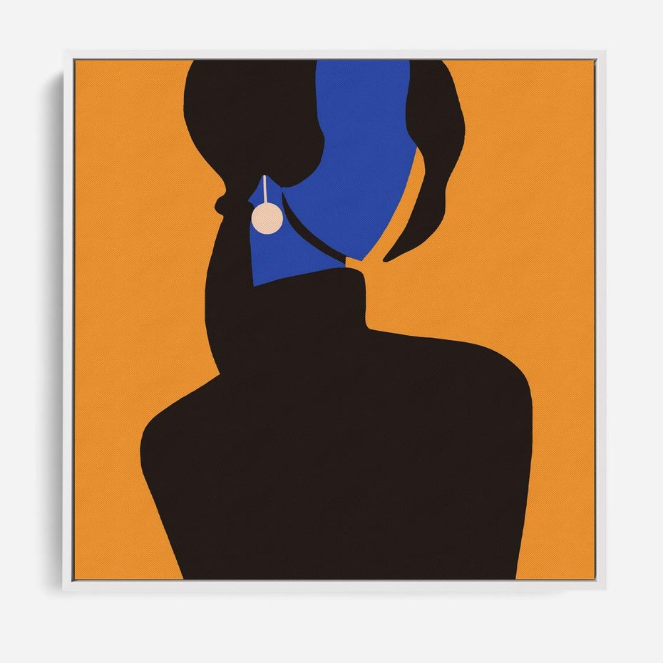 Obraz w ramie 80x80 - Transformacja Form - sztuka nowoczesna, plakat - rama biała