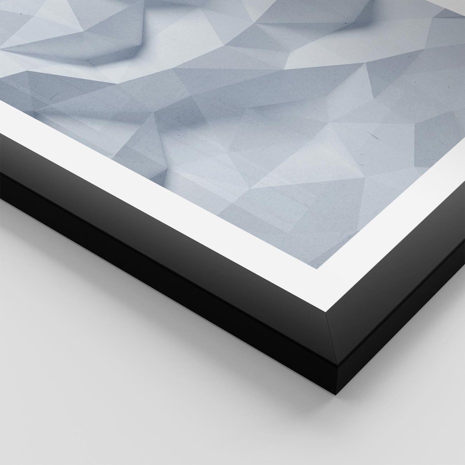 Plakat w ramie 30x40 - Trójwymiarowa geometria - geometria, 3d - rama czarna