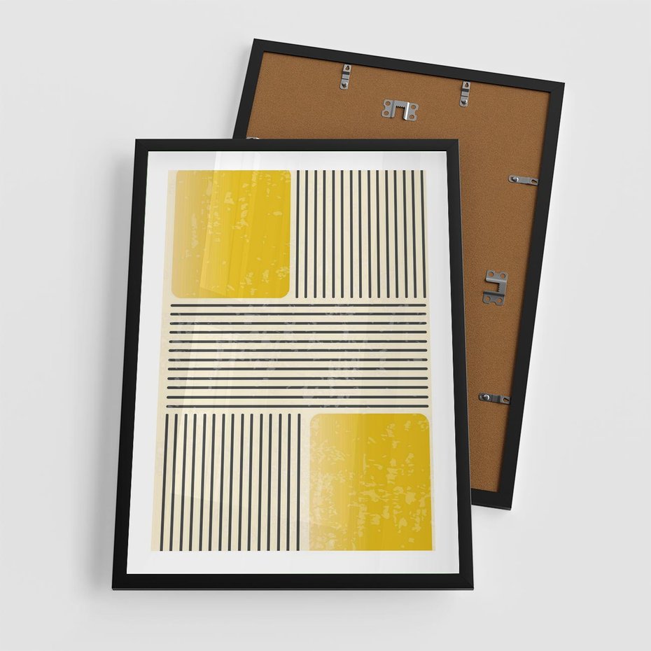 Plakat w ramie 50x70 - Geometria w Ruchu - geometria, proste linie - rama czarna