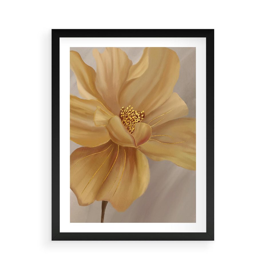 Plakat w ramie 50x70 - Kwiaty malowane olejem - eksplozja kolorów - kwiaty, malowane - rama czarna