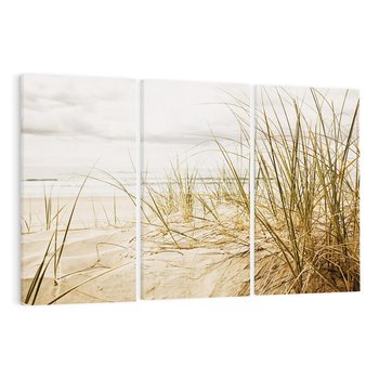 Obraz na płótnie 120x80 - Oaza nad morzem: plaża i roślinność - plaża, morze