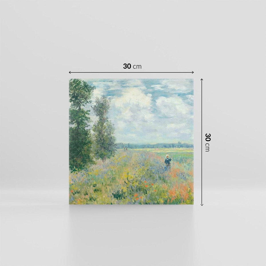 Obraz na płótnie 30x30 - Pola makowe w okolicach Argenteuil (1875), Claude Monet - Reprodukcja - reprodukcja, obraz na płótnie