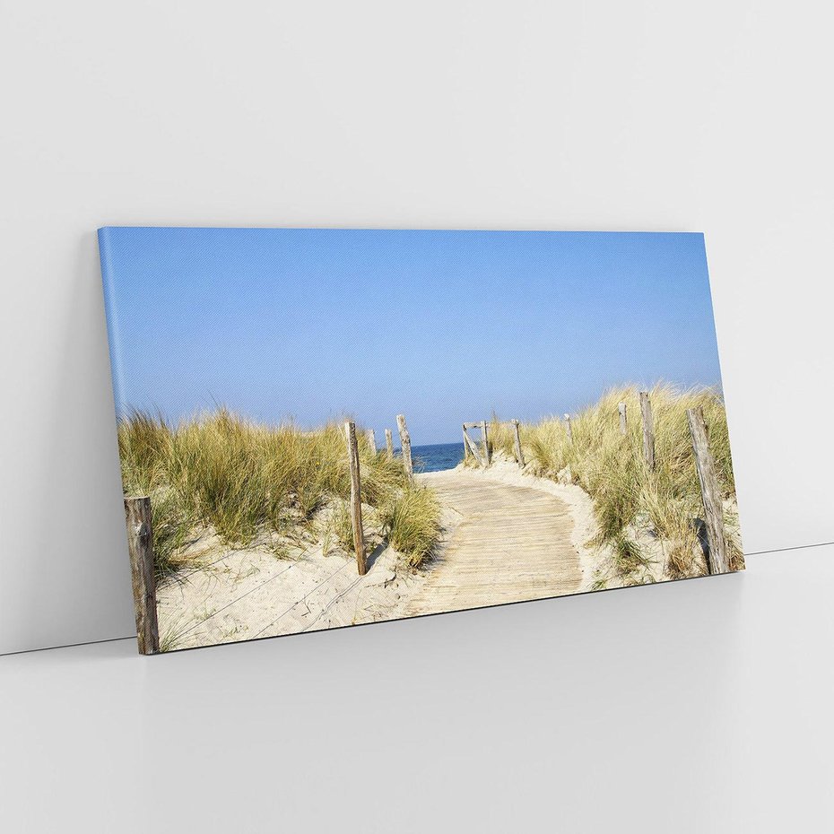 Obraz na płótnie 120x60 - Plaża: magia morza i wydm - plaża, morze