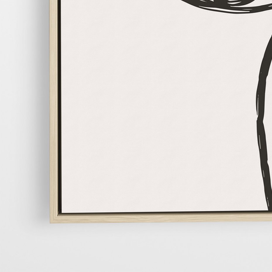 Obraz w ramie 70x100 - Migotliwa Kreatywność - abstrakcyjne szkicowane linie, minimalizm - rama drewno
