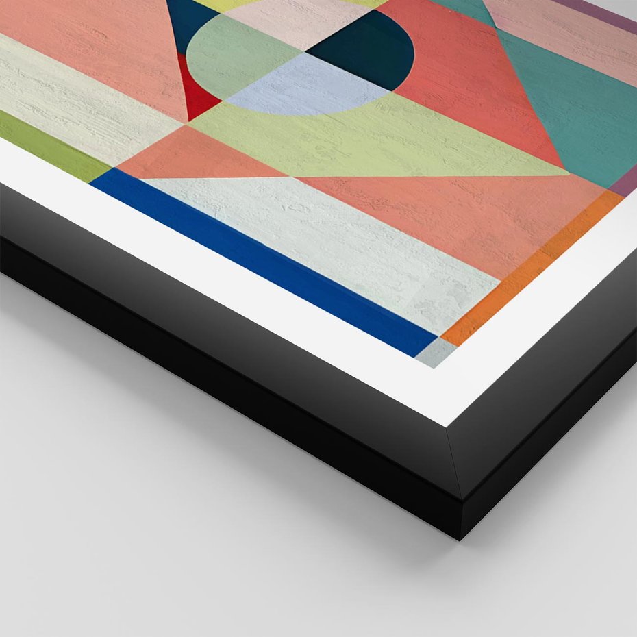 Plakat w ramie 50x70 - Księga Kolorowych Wizji - różne geometryczne formy, koła - rama czarna