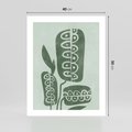 Plakat bez ramy 40x50 - Nurtująca Zieleń - abstrakcyjny zielony motyw, skandynawski design