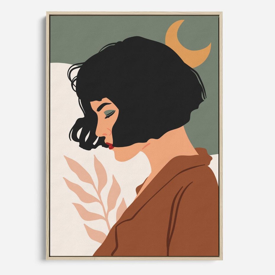 Obraz w ramie 50x70 - Kobieca Pasja - nowoczesny plakat, styl retro - rama drewno