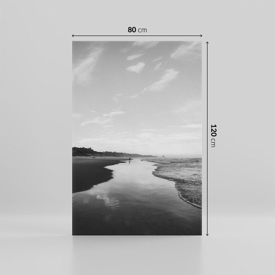 Obraz na płótnie 80x120 - Nadmorska Melodia - czarno białe zdjęcie, plaża