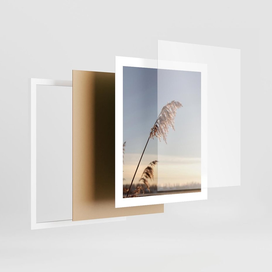 Plakat w ramie 40x50 - Naturalna Delikatność - trawy, boho - rama biała