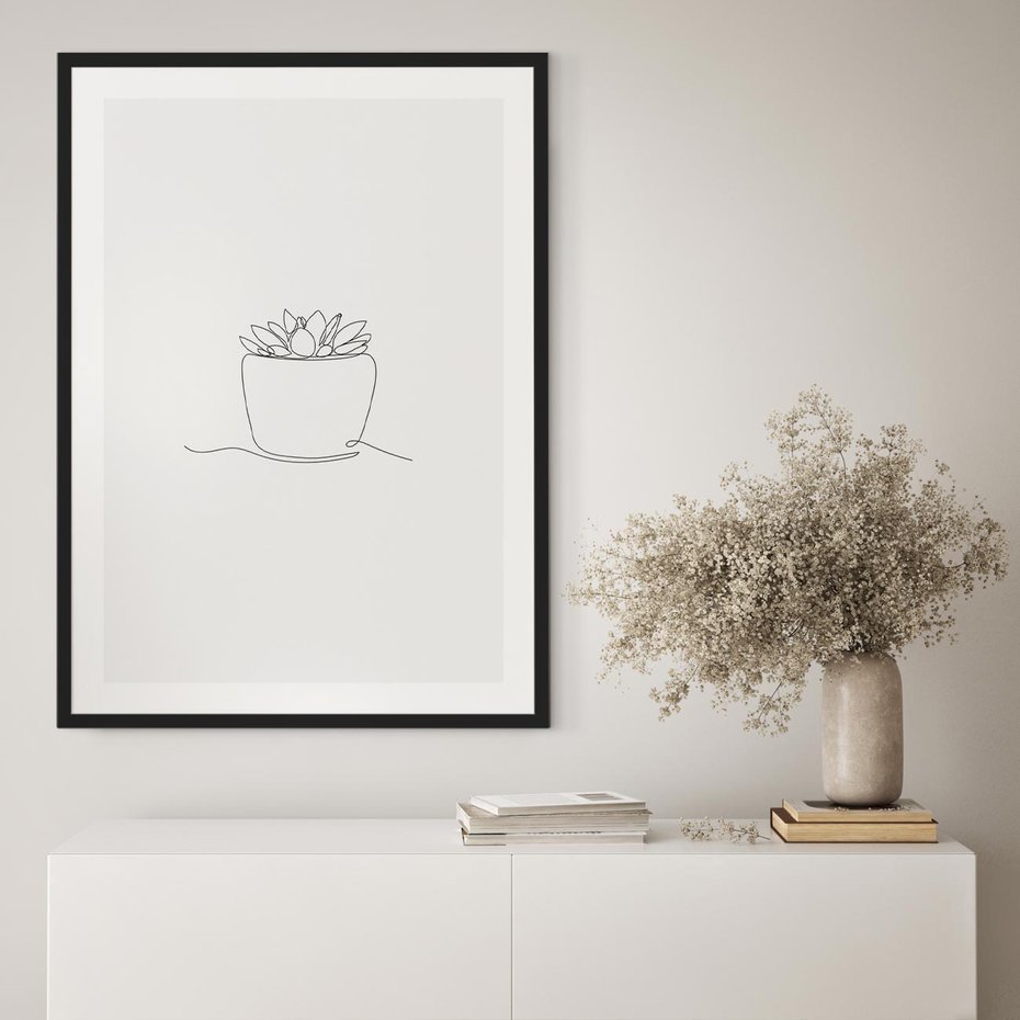 Plakat bez ramy 30x40 - Rozkwitające Echa - szkic, minimalizm