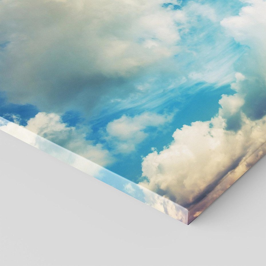 Obraz na płótnie 70x50 - Niebiańska Przestrzeń: Chmury na Horyzoncie - niebo, chmury