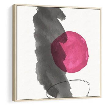 Obraz w ramie 50x50 - Bezczasowe Rytmy - abstrakcyjne nieregularne plamy, czarny - rama drewno