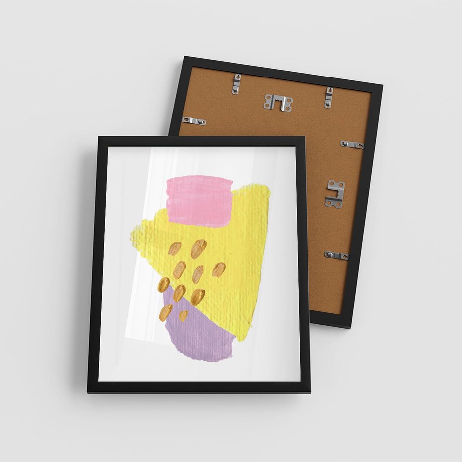 Plakat w ramie 40x50 - Refleksje Akwarelowych Widoków - akwarela, minimalizm - rama czarna