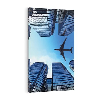 Obraz na płótnie 50x70 - Miasto o niezwykłym widoku - latające samoloty - miasto, samolot