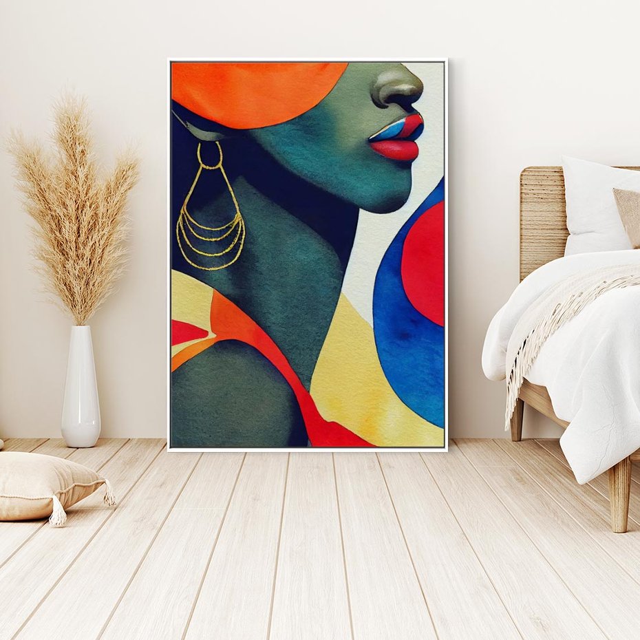 Obraz w ramie 50x70 - Kolory Kobiety - mural, abstrakcja - rama biała