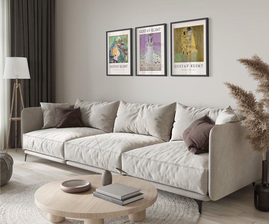 Zestaw obrazy w ramie 50x70 galeria - Gustav, Klimt, reprodukcje - rama czarna