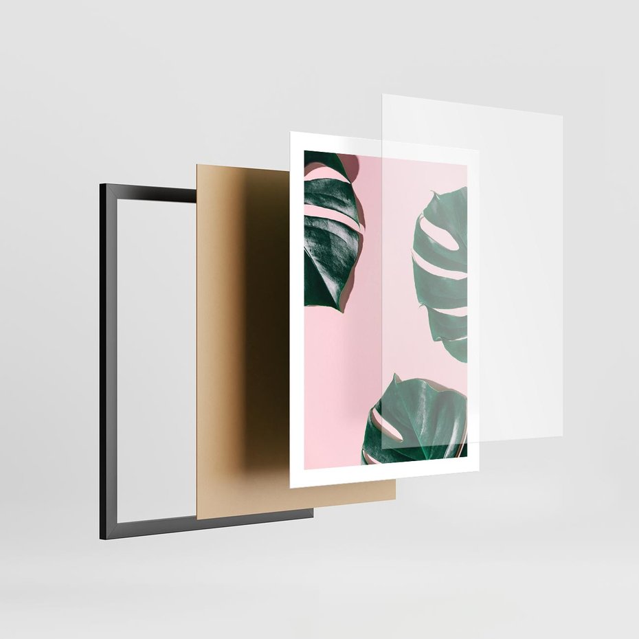 Plakat w ramie 50x70 - Siła Natury - liście, monstera - rama czarna