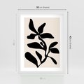 Plakat w ramie 30x40 - Wibracje Akwarelowych Ścieżek - abstrakcyjny minimalistyczna kwiat, czarno biały plakat - rama biała