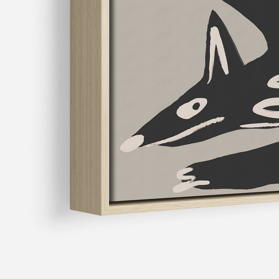 Obraz w ramie 50x70 - Ekspresja Skandynawskiego Światła - skandynawska sztuka, lis - rama drewno