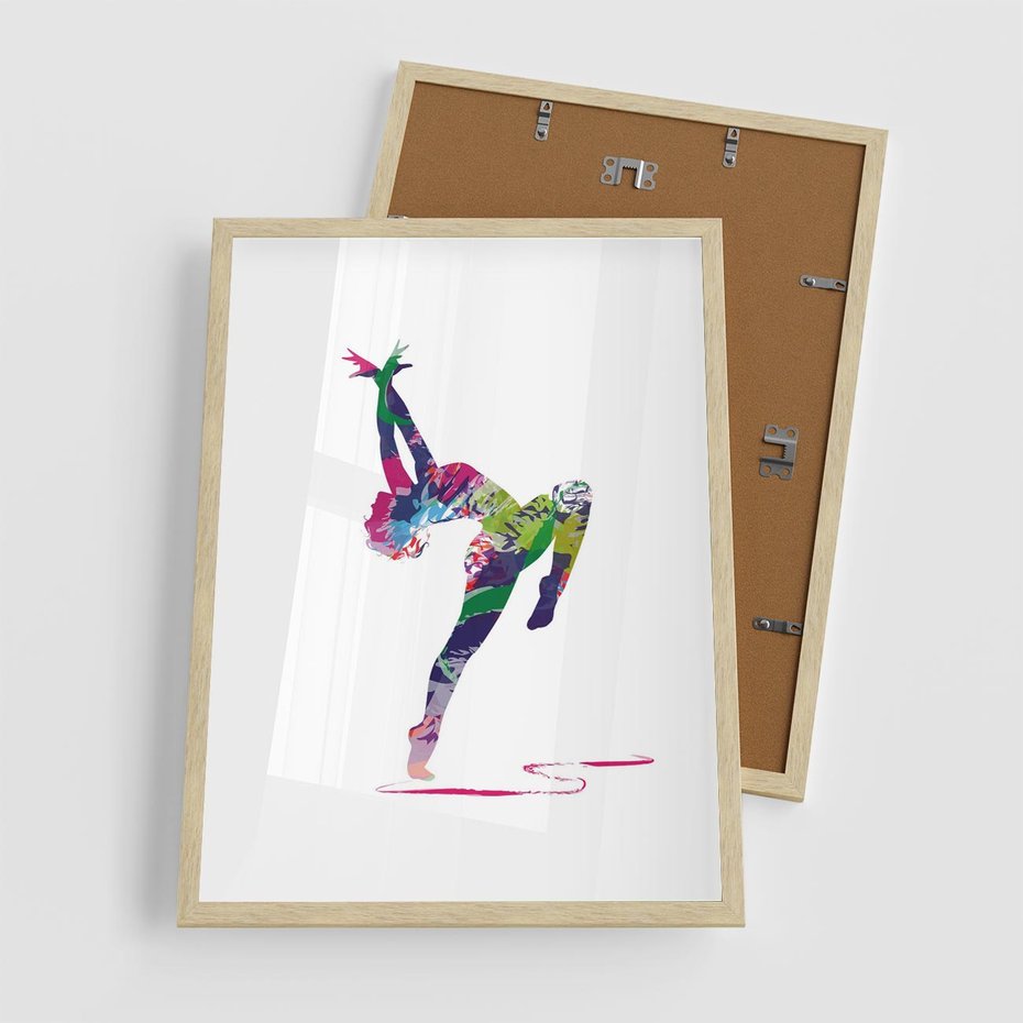 Plakat w ramie 50x70 - Taniec w akwareli - taniec, akwarela - rama drewno