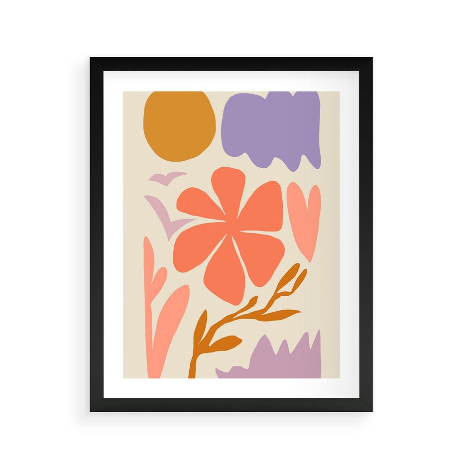 Plakat w ramie 40x50 - Nowoczesne Światło - abstrakcyjny obraz, pastelowe kolory - rama czarna