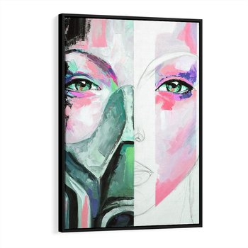 Obraz w ramie 50x70 - Niezakończona Piękność - abstrakcyjny obraz olejny, portret kobiety - rama czarna