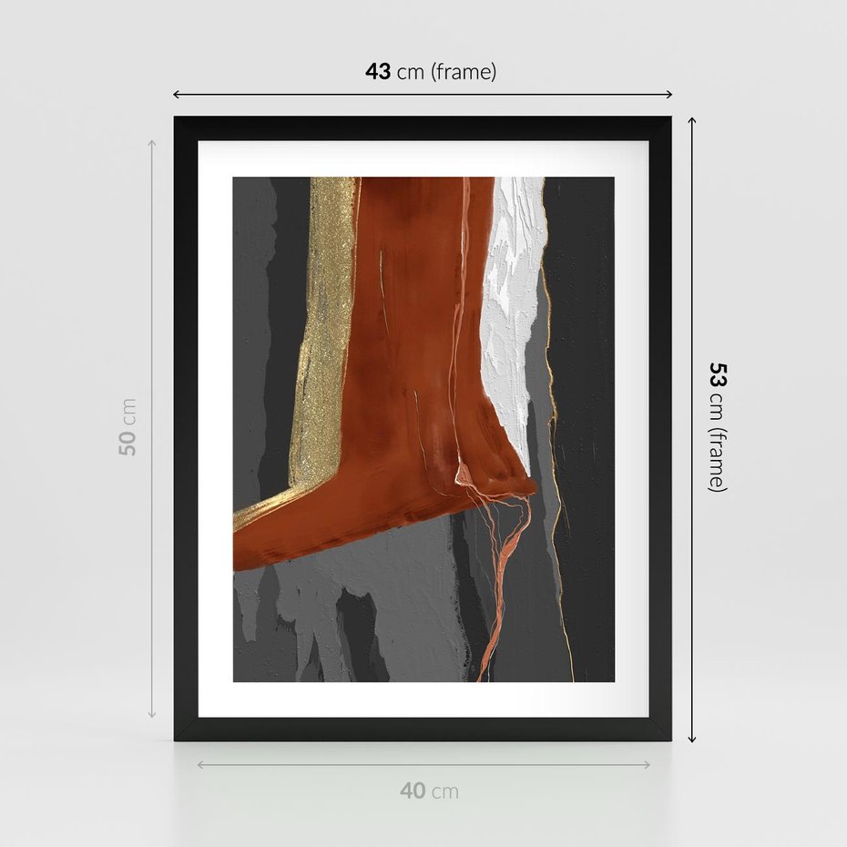 Plakat w ramie 40x50 - Abstrakcyjna impresja - abstrakcja, nowoczesny - rama czarna