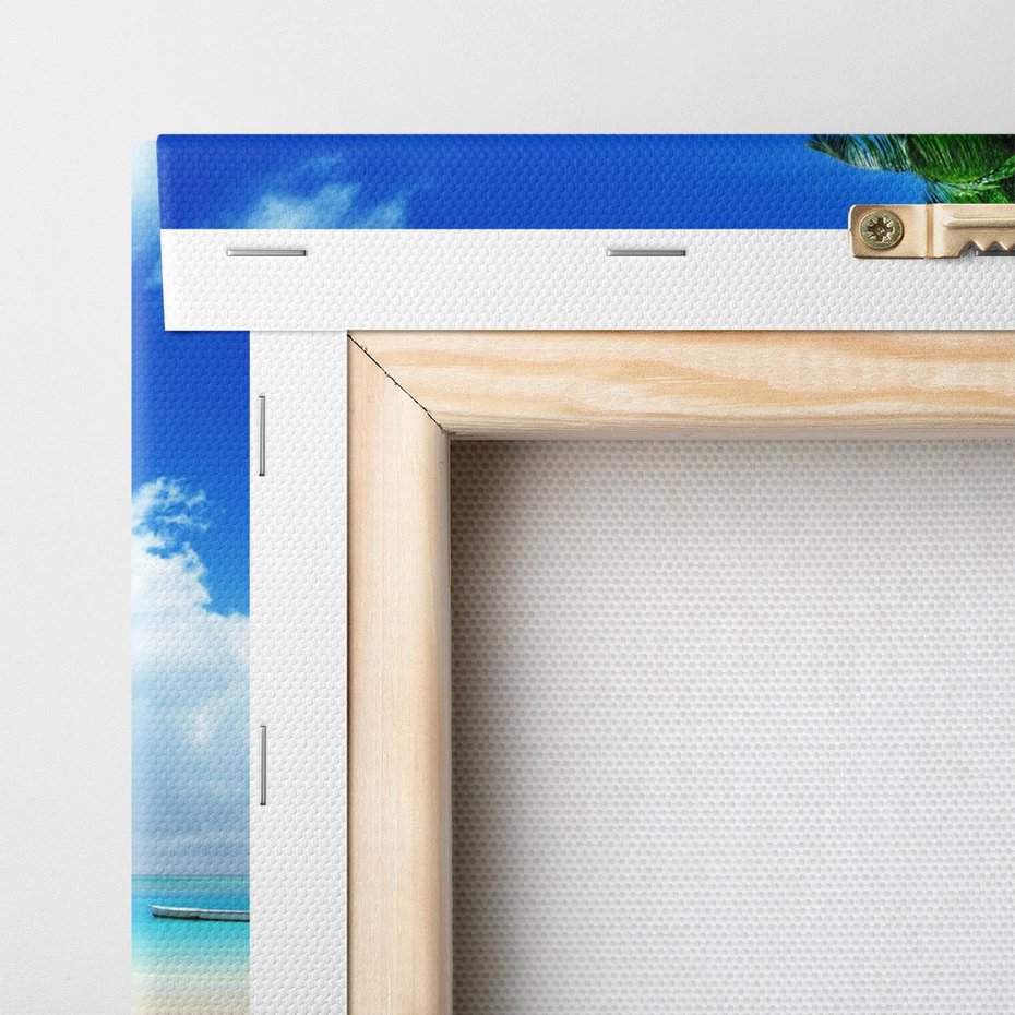 Obraz na płótnie 120x80 - Raj na plaży z palmami - plaża, palma