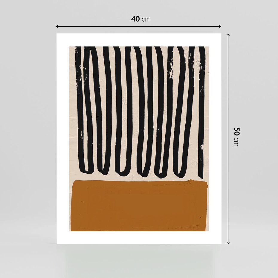 Plakat bez ramy 40x50 - Boho Impulsy Kreatywności - abstrakcyjny plakat, brąz