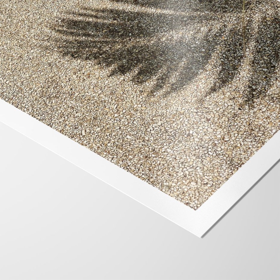 Plakat bez ramy 50x70 - Plażowa Idylla - palma, cień na piasku