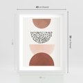 Plakat w ramie 40x50 - Geometryczna Harmonia w Brązach i Beżach - geometryczne kształty, brązy i beże - rama biała