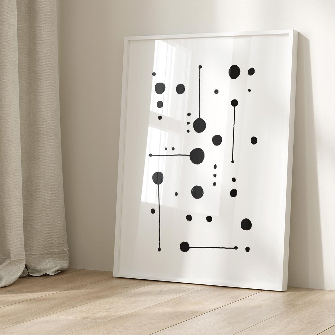 Plakat w ramie 30x40 - Złudne Odbicia - abstrakcja, minimalizm - rama biała