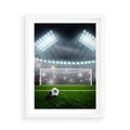 Plakat w ramie 50x70 - Strzał do bramki - piłka, nożna - rama biała