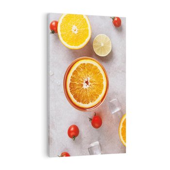 Obraz na płótnie 80x120 - Cytryny Pomarańczowy Zestaw - cytryny, pomarańcze