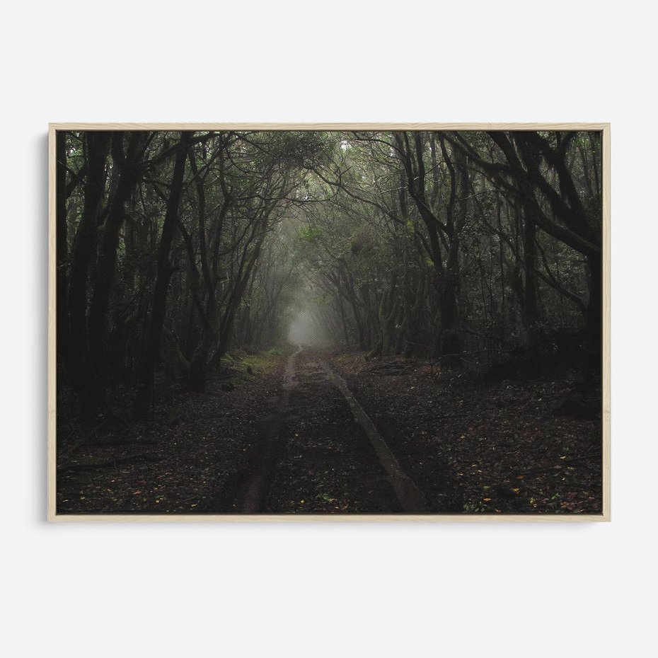 Obraz w ramie 100x70 - Urok Drogi - las, droga - rama drewno