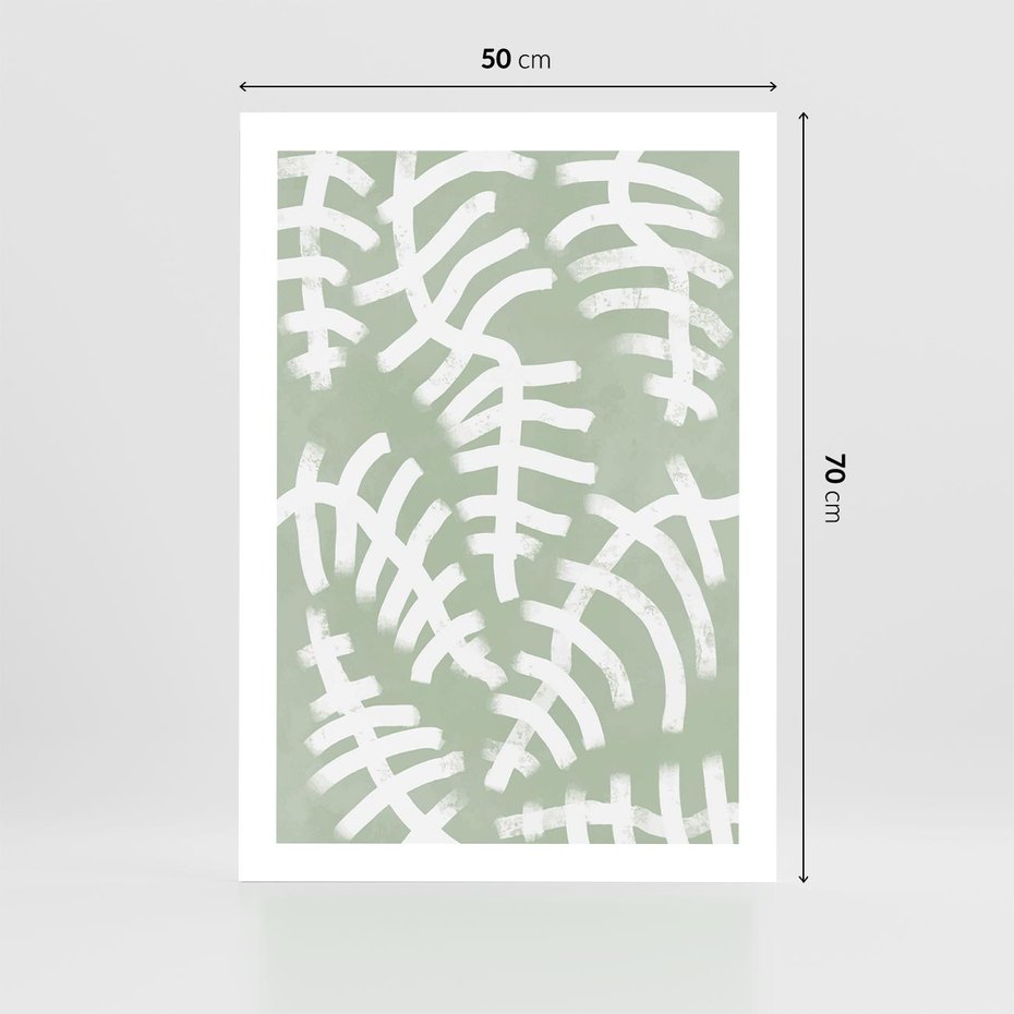 Plakat bez ramy 50x70 - Oaza Zieleni - zielona abstrakcja, zgaszona zieleń