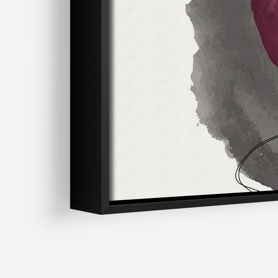 Obraz w ramie 50x50 - Bezczasowe Rytmy - abstrakcyjne nieregularne plamy, czarny - rama czarna