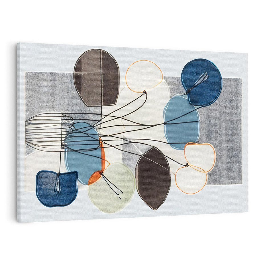 Obraz na płótnie 100x70 - Szary Modern - roślinne inspiracje, abstrakcja