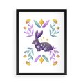 Plakat w ramie 50x70 - Boho Wiatr - boho plakat, królik - rama czarna