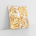 Obraz na płótnie 40x40 - Monstera Złote Liście - monstera, złote