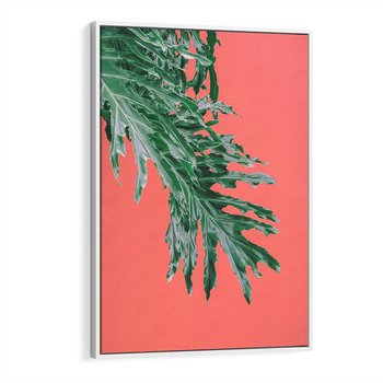 Obraz w ramie 80x120 - Energetyczna Eksplozja Natury - liście, kolor - rama biała